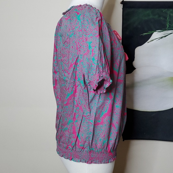 Jones New York Short Sleeve Keyhole Blouse - Picture 4 of 6